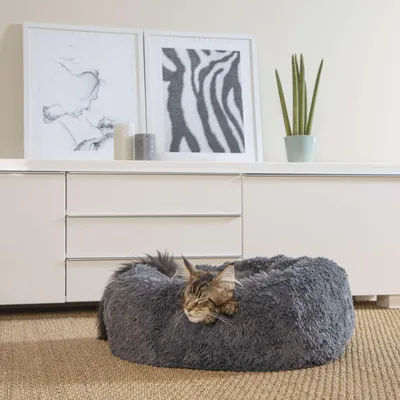 Coussin doux et rond Snow pour chien et chat - Diam 55 cm