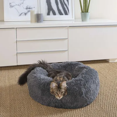 Coussin doux et rond Snow pour chien et chat - Diam 55 cm
