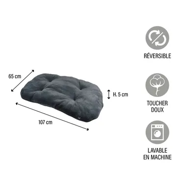 Coussin doux réversible Happy pour chien et chat - Long 107 cm