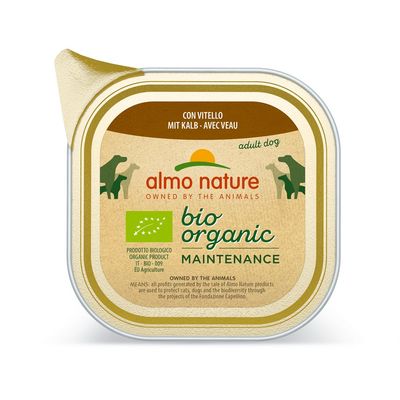 Almo Nature - Barquettes Bio Organic pour Chien au Veau 100g