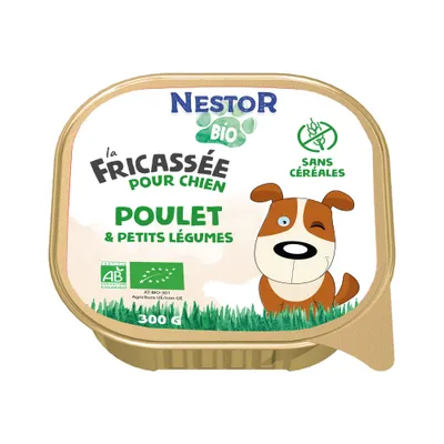Nestor - Fricassées Bio Chien Volaille (9 x 300gr) Nestor - Fricassées Bio Chien Volaille (9 x 300gr)