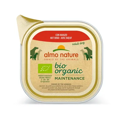 Almo Nature - Barquettes Bio Organic pour Chien au Boeuf