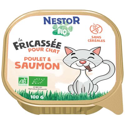 Nestor - Pâtées Sans Céréales Bio au Saumon pour Chat 100g