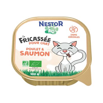 Nestor - Fricassées Bio Chat Saumon (17 x 100gr) 1.7 KG