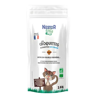 Nestor - Croquettes Bio à la Volaille Chat Stérilisé Allégées Nestor - Croquettes Bio à la Volaille Chat Stérilisé Allégées