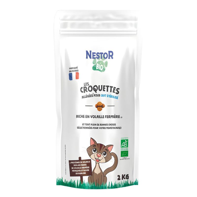 Nestor - Croquettes Bio à la Volaille Chat Stérilisé Allégées
