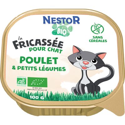 Nestor - Pâtées Sans Céréales Bio au Poulet pour Chat 100g