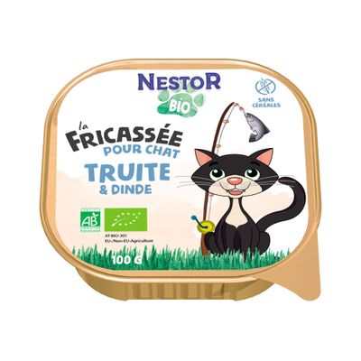Nestor - Fricassées Bio Chat Truite & Dinde (17 x 100gr) 1.7 KG