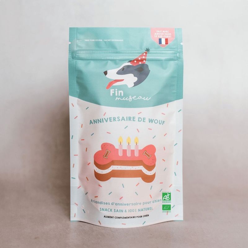 Fin Museau - Friandises Bio Sans Céréales "Anniversaire" pour Chien