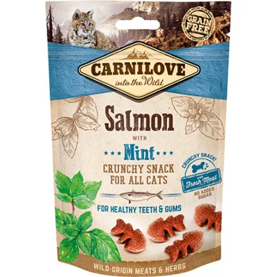 Carnilove - Friandises Sans Céréales Crunchy Saumon et Menthe pour Chat