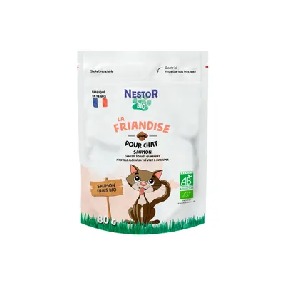 Nestor - Friandises Bio Sans Céréales au Saumon pour Chat