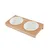 Gamelle double en céramique et bambou pour chien et chat - Diam 12 cm