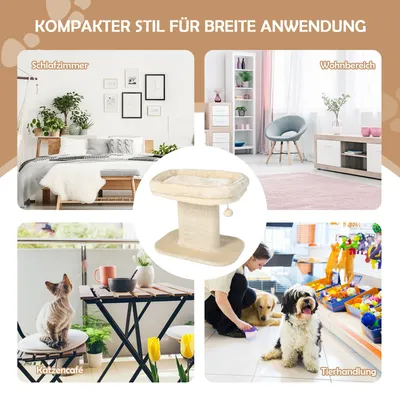 Giantex Kratzbaum Mit Sitzplattform, Sisalfläche Und Spielfellknäuel Giantex Kratzbaum Mit Sitzplattform, Sisalfläche Und Spielfellknäuel