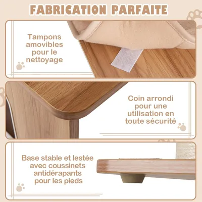 Giantex Arbre à Chat en Bois 176 CM ,5 Niveaux Plateformes,Poteaux en Sisal