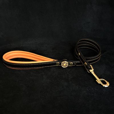 Bijou leather lead orange