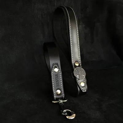 Bestia Custom Dog Gear - Laisse Maximus Argentée et Noir