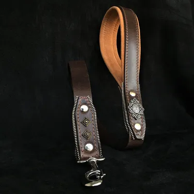 Bestia Custom Dog Gear - Laisse Aztèque Marron