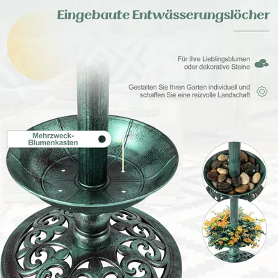Giantex Vogelbad Auf Ständer, 2 Solarlampen, Nachfüllbarer Behälter Giantex Vogelbad Auf Ständer, 2 Solarlampen, Nachfüllbarer Behälter