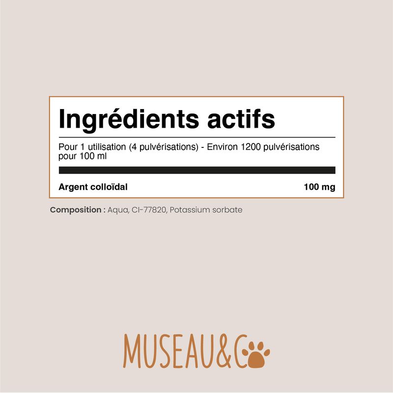 Argent Colloïdal 20ppm - Cicatrisant - Antibactérien - Chien & Chat - 100ml