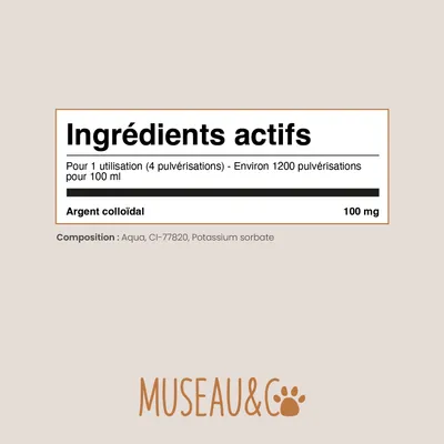 Argent Colloïdal 20ppm - Cicatrisant - Antibactérien - Chien & Chat - 100ml