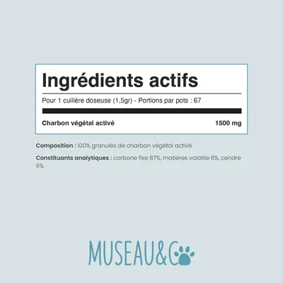 Museau & Co | Charbon Végétal Actif | Détox & Digestion | Chien & Chat