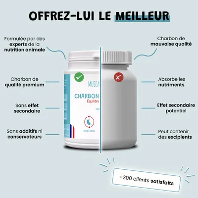 Charbon végétal - Digestion - Purification - Anti-Gaz - Chien & Chat - 100g
