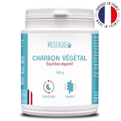 Charbon végétal - Digestion - Purification - Anti-Gaz - Chien & Chat - 100g