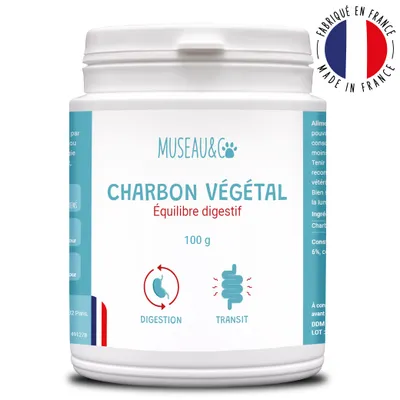 Charbon végétal - Digestion - Purification - Anti-Gaz - Chien & Chat - 100g Charbon végétal - Digestion - Purification - Anti-Gaz - Chien & Chat - 100g