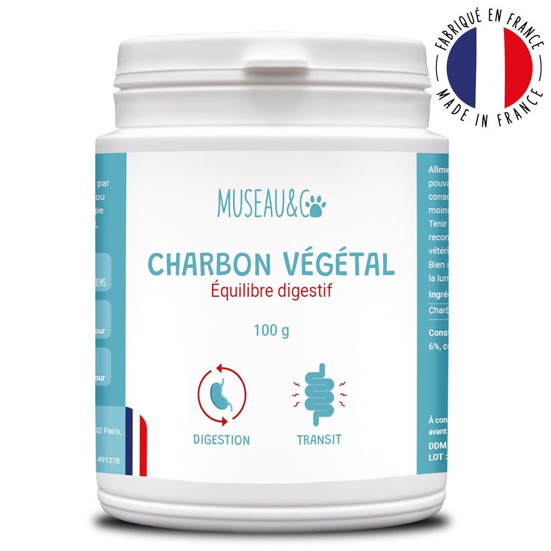 Charbon végétal - Digestion - Purification - Anti-Gaz - Chien & Chat - 100g