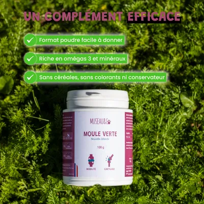 Moule Verte - Anti-Inflammatoire - Mobilité - Oméga-3 - Chien & Chat - 100g