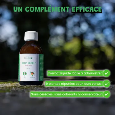 Urino Régule - Confort Urinaire - Reins - Cystite - Chien et Chat - 200ml
