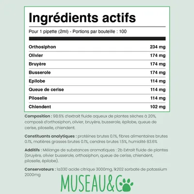 Urino Régule - Confort Urinaire - Reins - Cystite - Chien et Chat - 200ml