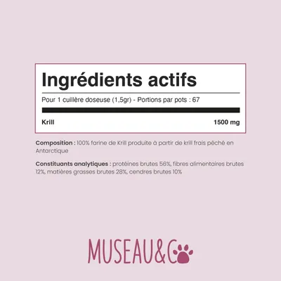 Krill - Articulation - Oméga-3 - Souplesse - Mobilité - Chien & Chat - 100g Krill - Articulation - Oméga-3 - Souplesse - Mobilité - Chien & Chat - 100g