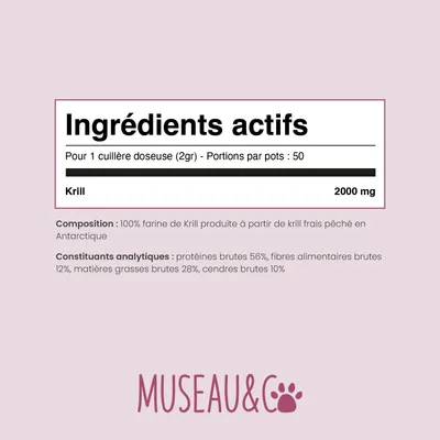 Krill - Articulation - Oméga-3 - Souplesse - Mobilité - Chien & Chat - 100g