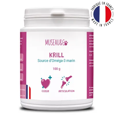 Krill - Articulation - Oméga-3 - Souplesse - Mobilité - Chien & Chat - 100g
