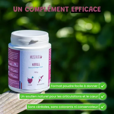Krill - Articulation - Oméga-3 - Souplesse - Mobilité - Chien & Chat - 100g