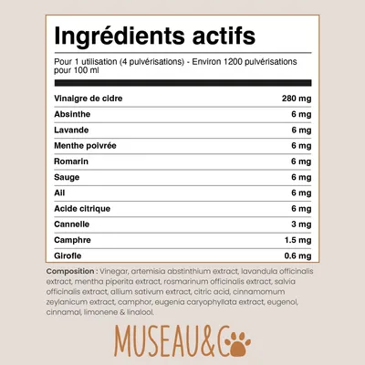 Vinaigre Des 4 Voleurs - Répulsif - Puces - Pelage - Chien & Chat - 100ml