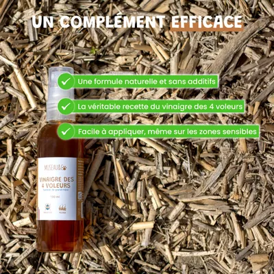 Vinaigre Des 4 Voleurs - Répulsif - Puces - Pelage - Chien & Chat - 100ml