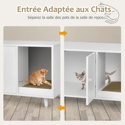 Giantex Maison de Toilette pour Chat en Bois,Double Portes 90 x 50 x 50CM