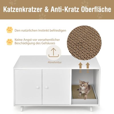 Giantex Katzenklo Aus Holz, Doppeltür, 90 x 50 x 50 cm