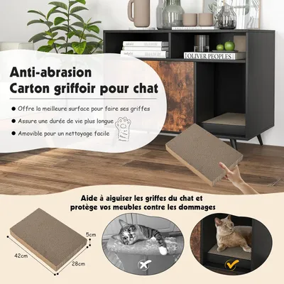 Giantex Maison de Toilette pour Chat,Double Porte,Compartiments 90x50x70 CM