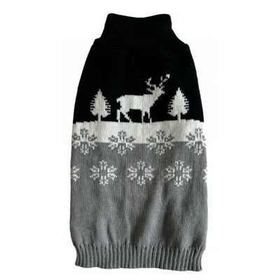 Mon Ami Luki - Pull noel gris-pour chien- deguisement tricote - festif