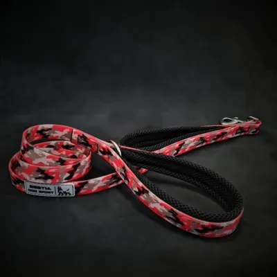 BESTIA DOG SPORT Doppelgriffleine Red Camo BESTIA DOG SPORT Doppelgriffleine Red Camo