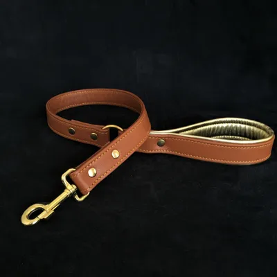 Bestia Hundeleine Softleder mit Messingbeschlägen