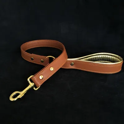 Bestia Custom Dog Gear -Laisse en cuir plaqué laiton
