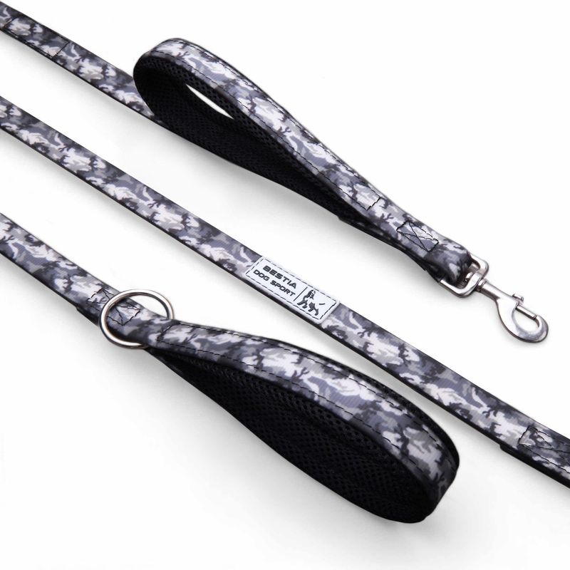 BESTIA DOG SPORT DOPPELGRIFF LEINE GREY CAMO