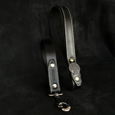 Die schwarze Maximus Silber Lederleine Die schwarze Maximus Silber Lederleine