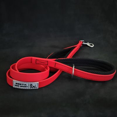 BESTIA DOG SPORT DOPPELGRIFF LEINE ROT