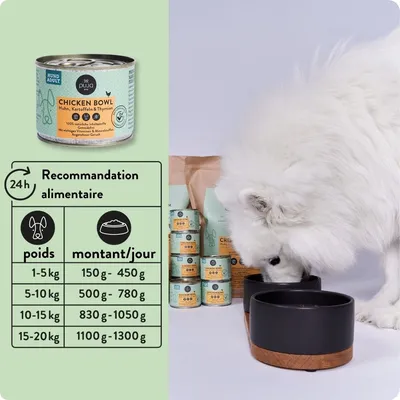 PUJA Premium nourriture humide pour chiens avec poulet et légumes