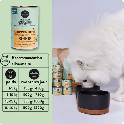 PUJA Premium nourriture humide pour chiens avec poulet et légumes